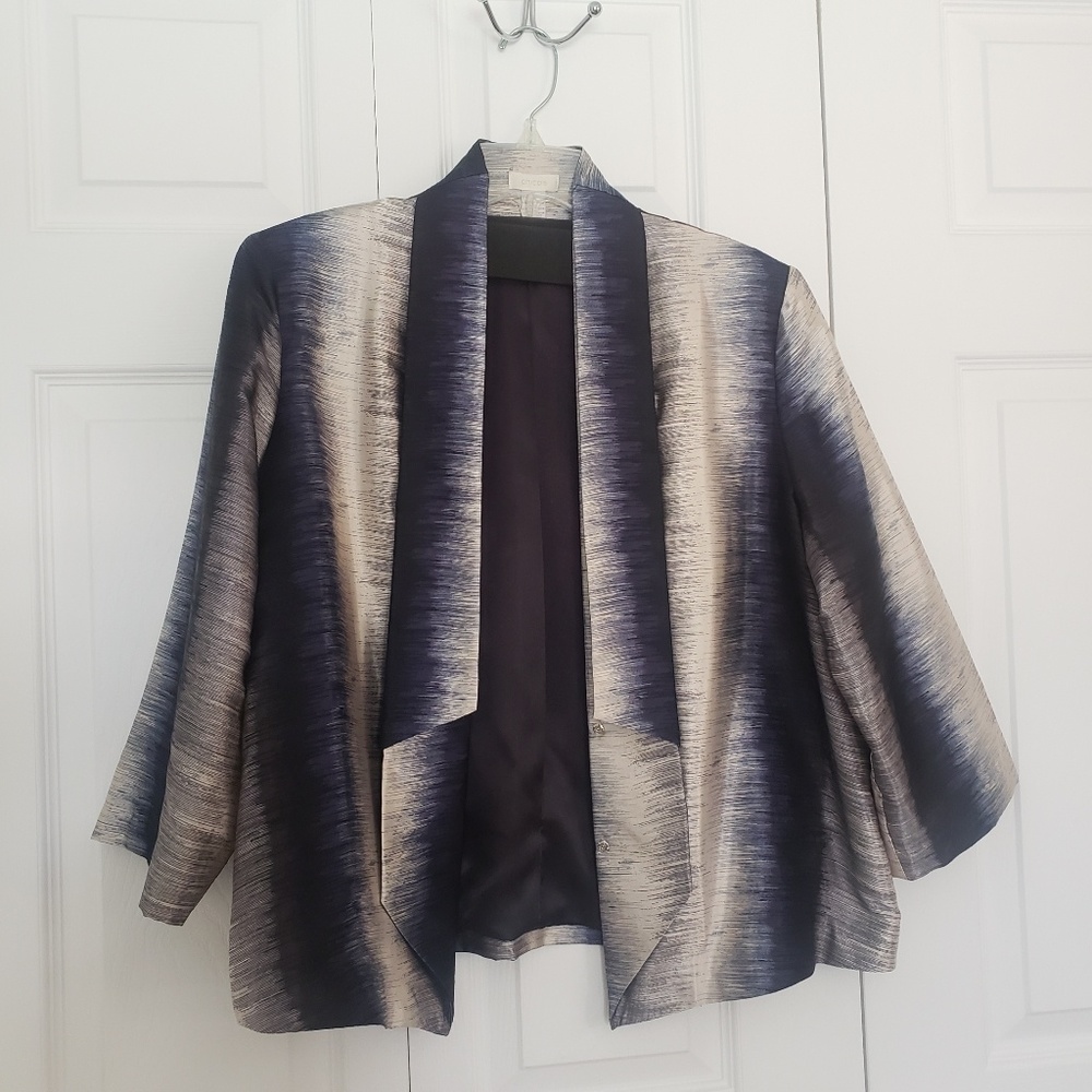 Chico's Navy and cream cape/jacket